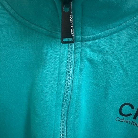 Calvin Klein Performance Teal 1/4 Zip sweatshirt - Picture 2 of 5
